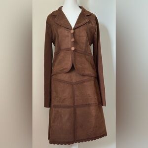 NATURAL REFLECTIONS Vintage Two Piece Wool Blend Skirt & Blazer Set Size M/10